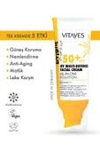 VITAYES Yüz Güneş Kremi Spf50 Çok Fonksiyonlu Yüksek Uv Koruma Yaşlanma Karşıtı Nemlendirme Cilt Bakımı 50ml - 1