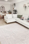 KİLİMİSTA MİLANO ML201 Krem Leke Tutmaz Antialerjik Yıkanılabilir Dokuma Dekoratif Halı Kilim - 1
