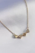 316L Çelik Gold Renk Açılır Yonca Model Zirkon Taşlı Kadın Kolye - 3