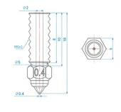 Elegoo Neptune 4 / 4 Pro Paslanmaz Çelik Nozzle 0.4mm thumbnail 2