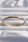 316L Çelik Gold Renk Lazer İşlemeli Bilezik - 1