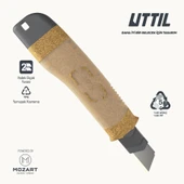 UTTIL AURA NATURA NMUK09-AN %40 Ağaç 18 mm Profesyonel Kaymaz Tutuşlu Maket Bıçağı - 3