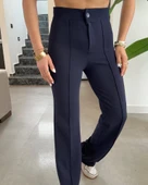 Kadın Yüksek Bel Full Likralı Krep Kumaş Pantolon - 1