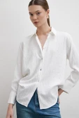 Çizgi Detaylı Gömlek Beyaz - 3
