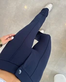 Kadın Yüksek Bel Full Likralı Krep Kumaş Pantolon - 3