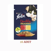 Felix Sığır Etli ve Kümes Hayvanlı Kedi Maması 85 gr 26 Adet - 1