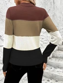 Kadın Uzun Kollu Yarı Balıkçı Yaka Triko Kazak - 3