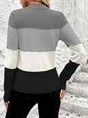 Kadın Uzun Kollu Yarı Balıkçı Yaka Triko Kazak - 3