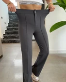 Kadın Yüksek Bel Full Likralı Krep Kumaş Pantolon - 1