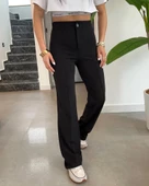 Kadın Yüksek Bel Full Likralı Krep Kumaş Pantolon - 2