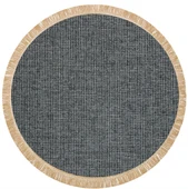 Eko Brooklyn Hasır Görünümlü Kaymaz Dokuma Modern Yuvarlak Kilim BRK01 Antrasit - 1
