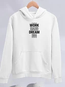 Kışlık Üç İplik Kapşonlu SweatShirt - Beyaz - 1