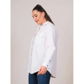 Cotton Büyük Beden Kadın Gömlek - 44131 - 2