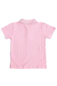 Pembe Kısa Kol Düz Renk Yakalı 6-16 Yaş Çocuk Okul Lakos Tişört Polo Yaka T-shirt - 2