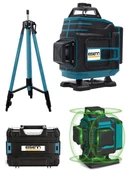 Eisenn Germany Otomatik Hizalamalı 360 Derece Yeşil Lazer Çizgi Terazi 12 Köşe 2 Akülü Tripod Ayak Hediyeli - 3