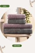 Mira Home 4 Parça Maral Battal %100 Pamuklu Banyo Havlu Takımı 90x160 Cm - 4