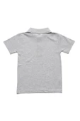 Gri Kısa Kol Düz Renk Yakalı 6-16 Yaş Çocuk Okul Lakos Tişört Polo Yaka T-shirt - 2