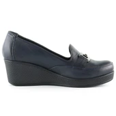 Erkan Saçmacı Dafne Lacivert Hakiki Deri Dolgu Topuklu Günlük Ayakkabı - 2