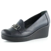 Erkan Saçmacı Dafne Lacivert Hakiki Deri Dolgu Topuklu Günlük Ayakkabı - 1