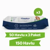Giggles Vücut Temizleme Havlusu 50'li 3 Paket 150 Havlu - 1