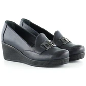 Erkan Saçmacı Dafne Lacivert Hakiki Deri Dolgu Topuklu Günlük Ayakkabı - 4