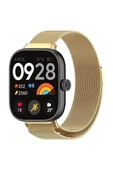 Xiaomi Redmi Watch 4 / Redmi Watch 5 Kordon İnce Kibar Metal Hasır Örgülü Mıknatıslı Kayış  GOLD - 1