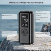 Elektrikli hava pompası 150 psi 6000 mAh pilli hava pompası, LCD gerçek zamanlı lastik basıncı izleme, LED'li ve USB çıkışlı bisiklet, araba, basketbol - 7