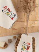 %100 Pamuk İkili 40x66 cm Renkli & Nakışlı Koleksiyon Havlu Seti - 9