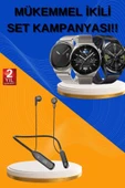 Alarm ve Titreşim Özellikli Akıllı Saat ve Mikrofonlu Kablolu Bluetooth Kulaklık 60 Saat - 1
