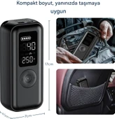 Elektrikli hava pompası 150 psi 6000 mAh pilli hava pompası, LCD gerçek zamanlı lastik basıncı izleme, LED'li ve USB çıkışlı bisiklet, araba, basketbol - 6