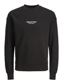 Jack Jones Erkek Bisiklet Yaka Siyah Sweatshirt 12241694S thumbnail 1