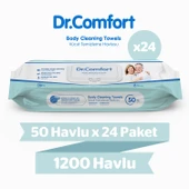 Dr.Comfort Vücut Temizleme Havlusu 50'li 1 Koli 24 Paket 1200 Havlu - 1
