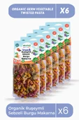 Organik Ruşeymli Sebzeli Burgu Makarna 250 gr6Paket Organic Wheat Vegetable Twisted Pasta 250gr6pack - 1