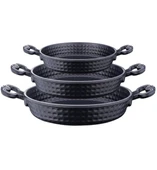 Bambum Pade 3'lü 18-20-22 cm Yuvarlak Döküm Sahan Seti - 1