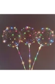 3 Pilli 3 Fonksiyonlu Saplı Şeffaf Işıklı Balon Çubuklu Set - 5