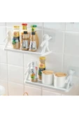 2 Adet Sevimli İnsan Motifli Banyo Mutfak Ofis Baharat Rafı Kendinden Yapışkanlı Çöp Adam Rafı - 7