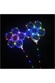 3 M LED ŞEFFAF ÇİÇEKLİ BALON ÇUBUKLU FULL SET ISIKLI BALON - 2