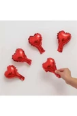 5 İNÇ KALPLİ FOLYO BALON (6 Adet) - 1