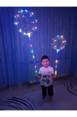 3 Pilli 3 Fonksiyonlu Saplı Şeffaf Işıklı Balon Çubuklu Set - 1