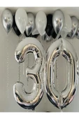 Gümüş  Folyo Balon 0 Rakam 100 cm (40 İnç)  0 Yaş Balonu - 0 Yaş Balon - 0 Rakam Balon - 2