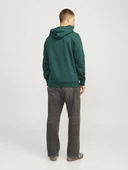 Jack Jones Erkek  Regular Fit Kanguru Cepli Yumuşak Dokulu Yeşil Kapüşonlu Sweatshirt  12216335Y thumbnail 5
