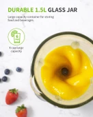 Rowenger 2in1 Inox 1.5lt Cam Hazneli Sürahili Smoothie Blender 600ml Kişisel Blender - 7