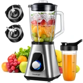 Rowenger 2in1 Inox 1.5lt Cam Hazneli Sürahili Smoothie Blender 600ml Kişisel Blender - 1