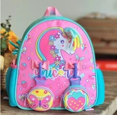 Vest Anaokulu Sırt Çantası Turkuaz Pembe Unicorn thumbnail 1
