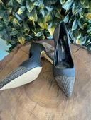 Pierre Cardin Önü ve Topuğu Taşlı Siyah Stiletto 52610 - 6