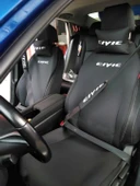 Honda Cıvıc Nakışlı Ön İkili Oto Koltuk Minderi 2 Adet Boyun Yastığı 2 Adet Kemer Pedi - 1