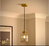 MYLİGHTS RUSTİK VİNTAGE BAL CAMLI TAVAN PLOFONYER AVİZE  14 cm  cap - 1