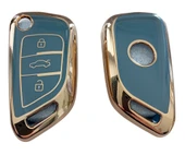 Bmw Tipli KD Keydiy NB29 Uyumlu Kumanda Anahtar Kılıfı Oto Anahtarlık Gri Gold thumbnail 2