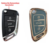 Bmw Tipli KD Keydiy NB29 Uyumlu Kumanda Anahtar Kılıfı Oto Anahtarlık Gri Gold thumbnail 3