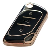 Cadillac Tipli KD Keydiy NB30 Uyumlu Kumanda Anahtar Kılıfı Oto Anahtarlık Siyah Gold - 2